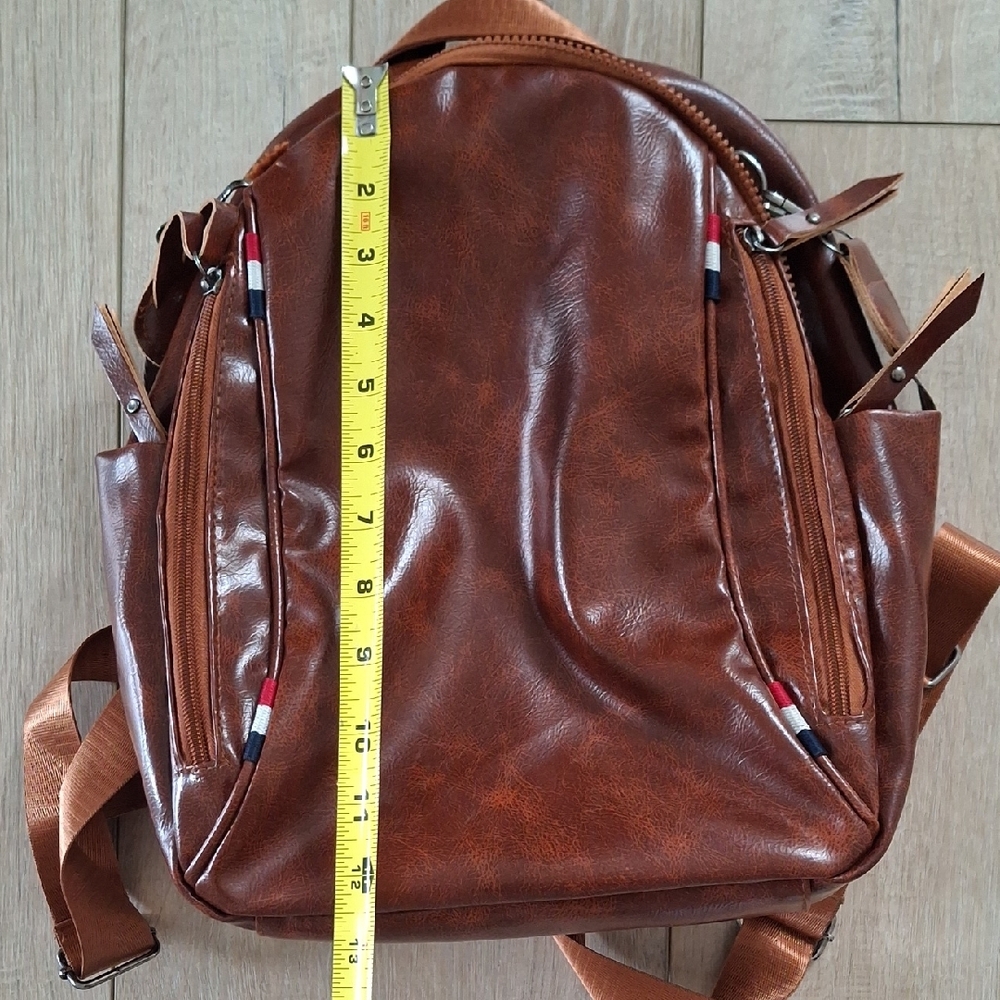 Brown Leather Backpack - Picture 11 of 14